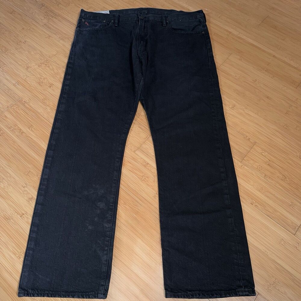 Polo Ralph Lauren Mens Jeans 38x32 Black Authentic Dungarees Straight Leg 40W